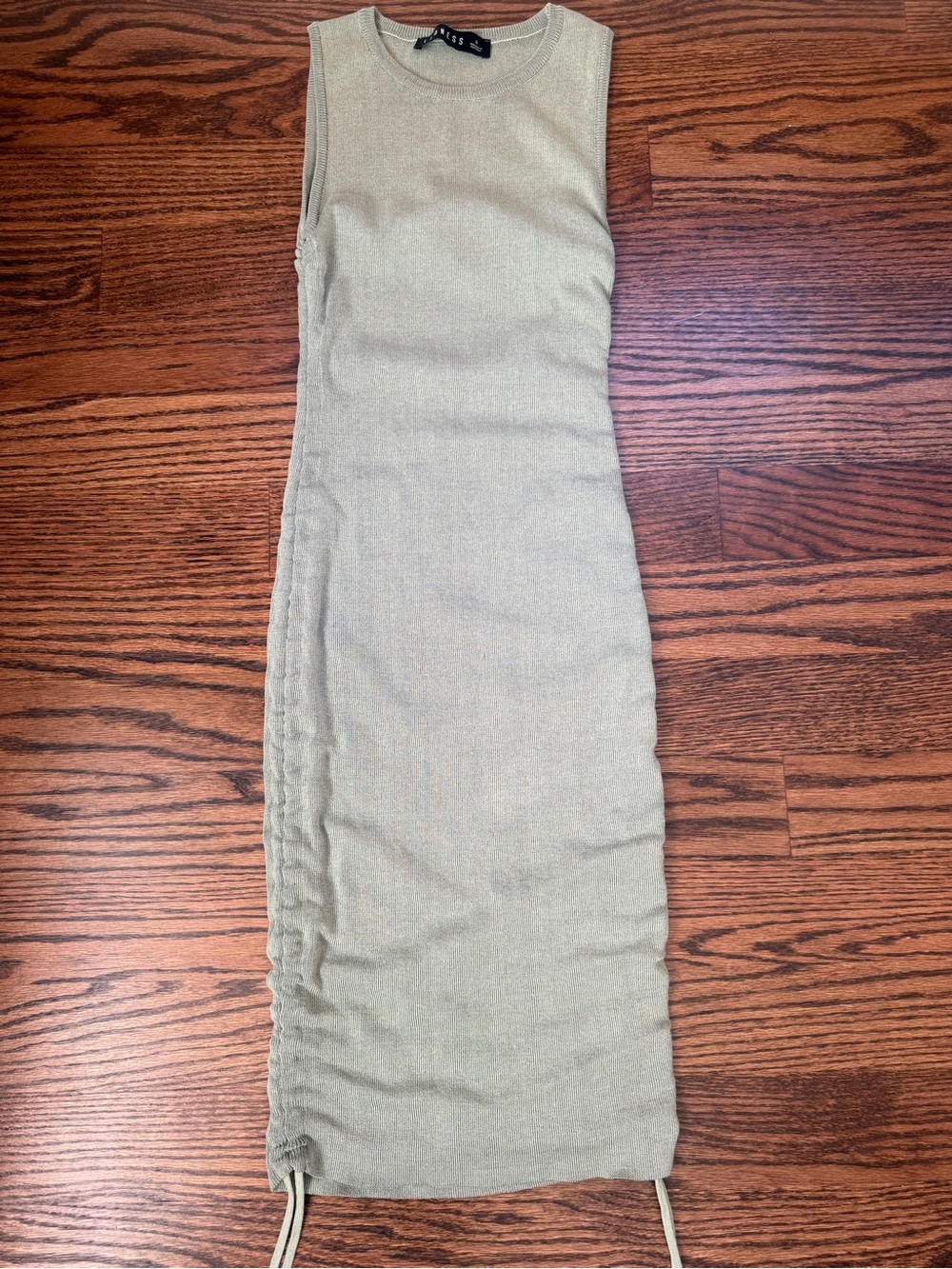 Lioness Sleeveless Knit Crew Dress in Light Olive